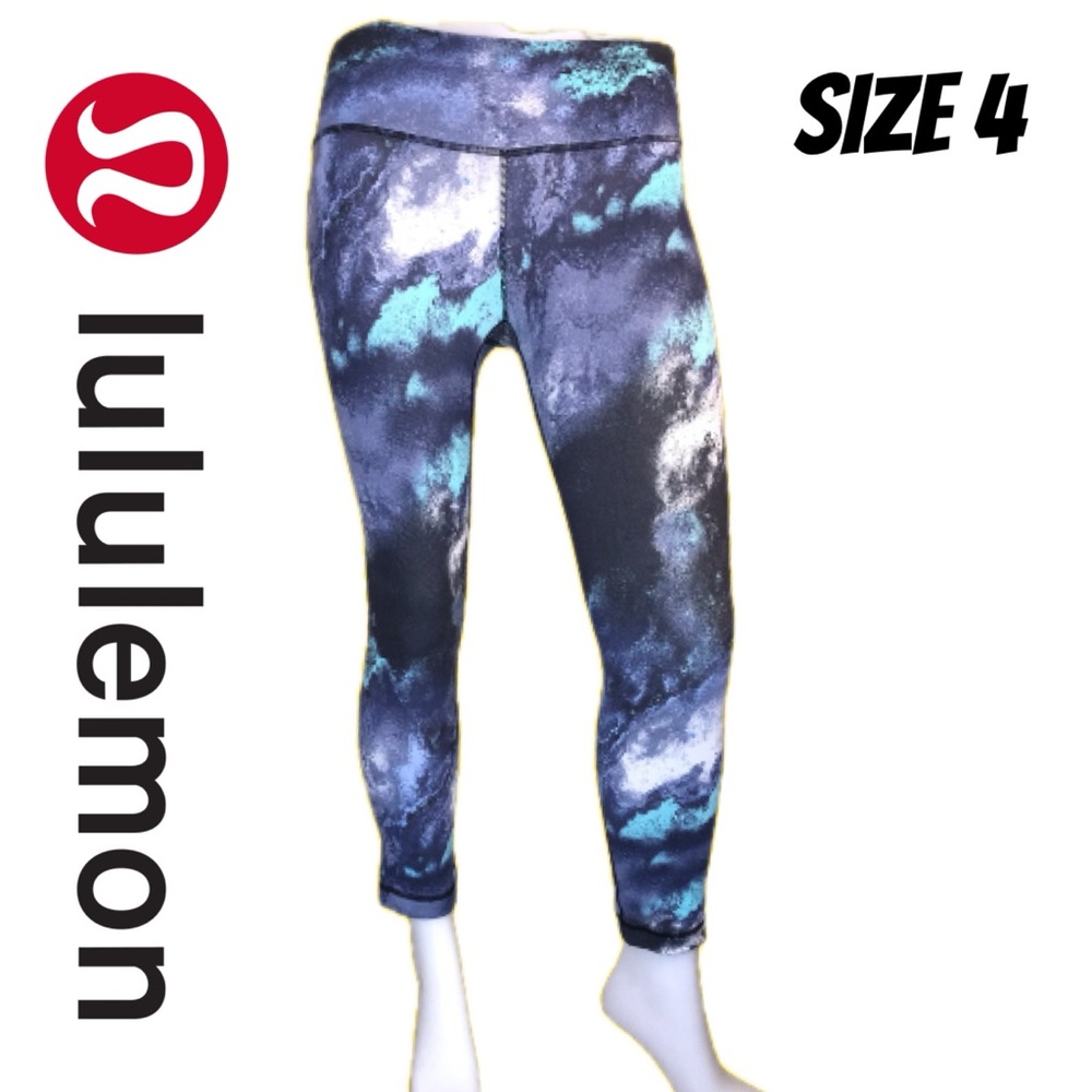 LULU LEMON ATHLETICA WUNDER UNDER MILKY WAY BALI BREEZE LEGGINGS SIZE 4